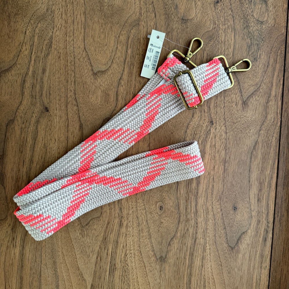 Madewell Pink and Tan Adjustable Bag Strap